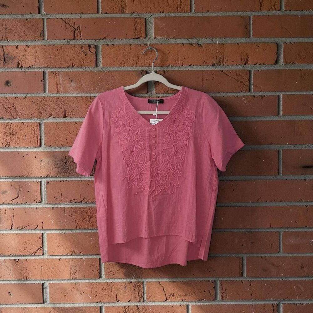Women's Pink and Red Blouse